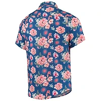 Chemise boutonnée en lin FOCO Royal Chicago Cubs pour homme