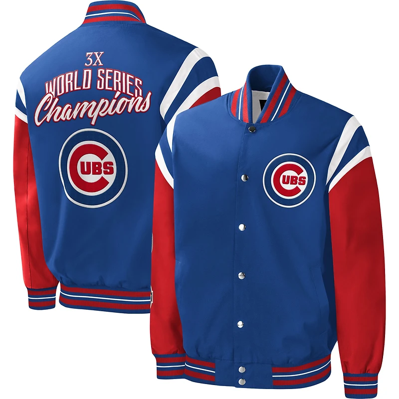 Veste universitaire à boutons-pression G-III Sports by Carl Banks Royal Chicago Cubs pour homme