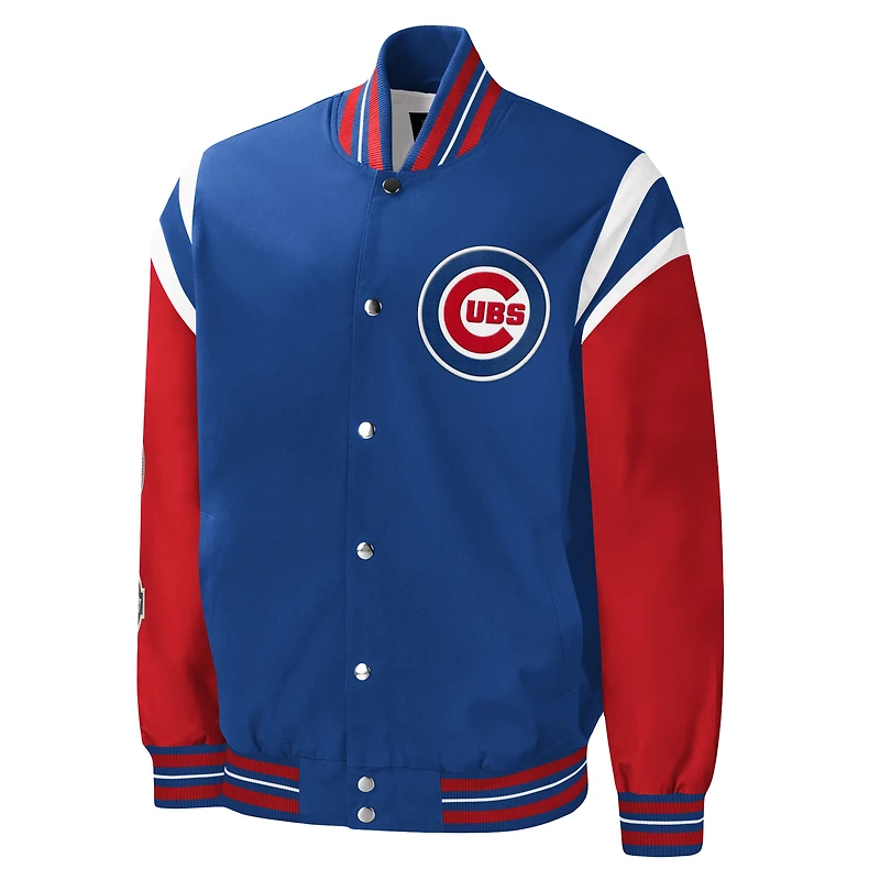 Veste universitaire à bouton-pression complète G-III Sports by Carl Banks pour hommes des Royal Chicago Cubs