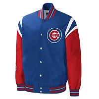 Veste universitaire à bouton-pression complète G-III Sports by Carl Banks pour hommes des Royal Chicago Cubs
