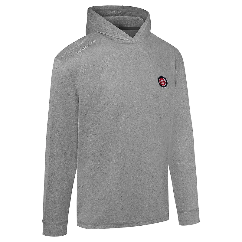 Men's Greatness Wins  Heather Gray Chicago Cubs Core Tech Lightweight Hoodie