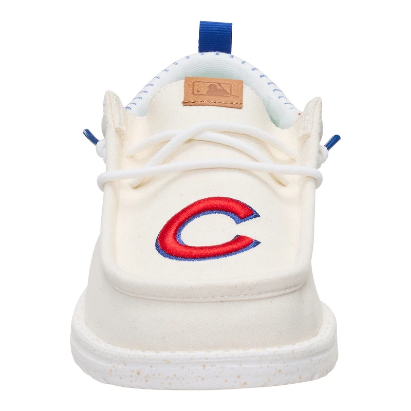 Men's Hey Dude White Chicago Cubs Wally Casual Slip On Shoes