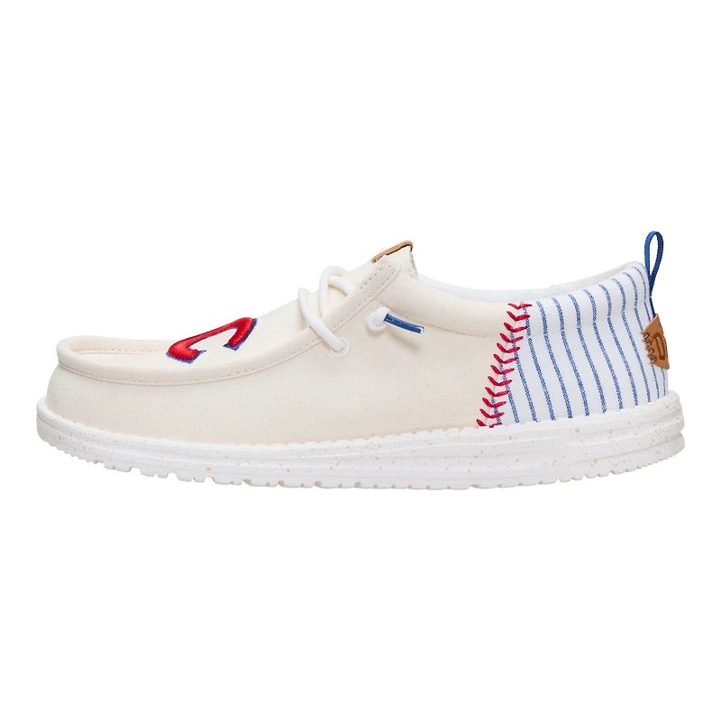 Men's Hey Dude White Chicago Cubs Wally Casual Slip On Shoes