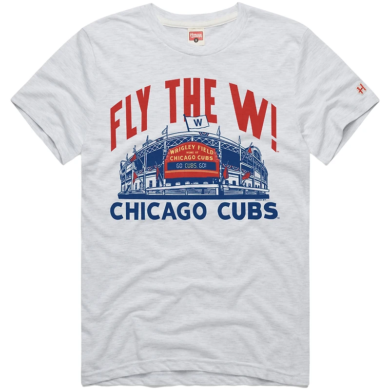 T-shirt triple mélange Hyper Local Refresh pour homme, hommage aux Chicago Cubs, en tissu Ash