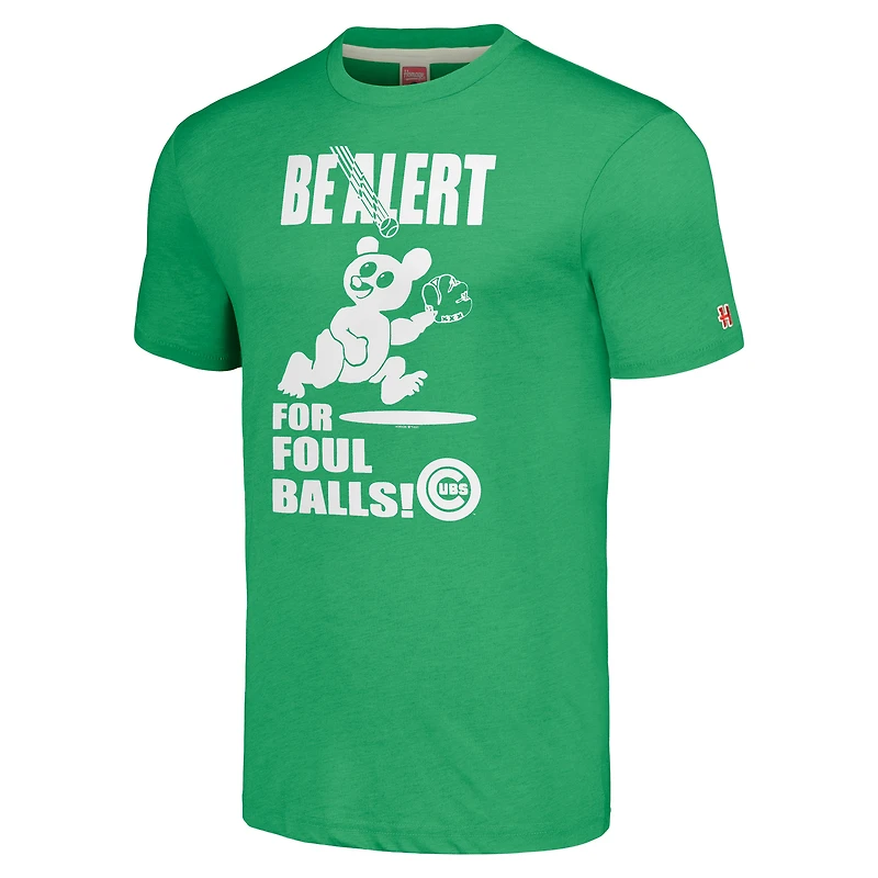 T-shirt triple mélange Hyper Local des Chicago Cubs vert Hommage pour hommes