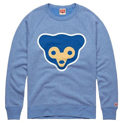 Men's Homage Light Blue Chicago Cubs Cooperstown Collection Raglan Tri-Blend Sweatshirt