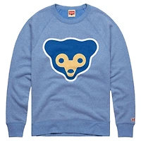 Men's Homage  Light Blue Chicago Cubs Cooperstown Collection Raglan Tri-Blend Sweatshirt