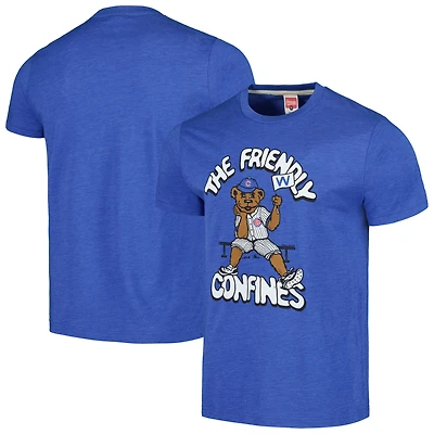 T-shirt à trois mélanges Hommage Royal Chicago Cubs Doodle Collection pour hommes The Friendly Confines
