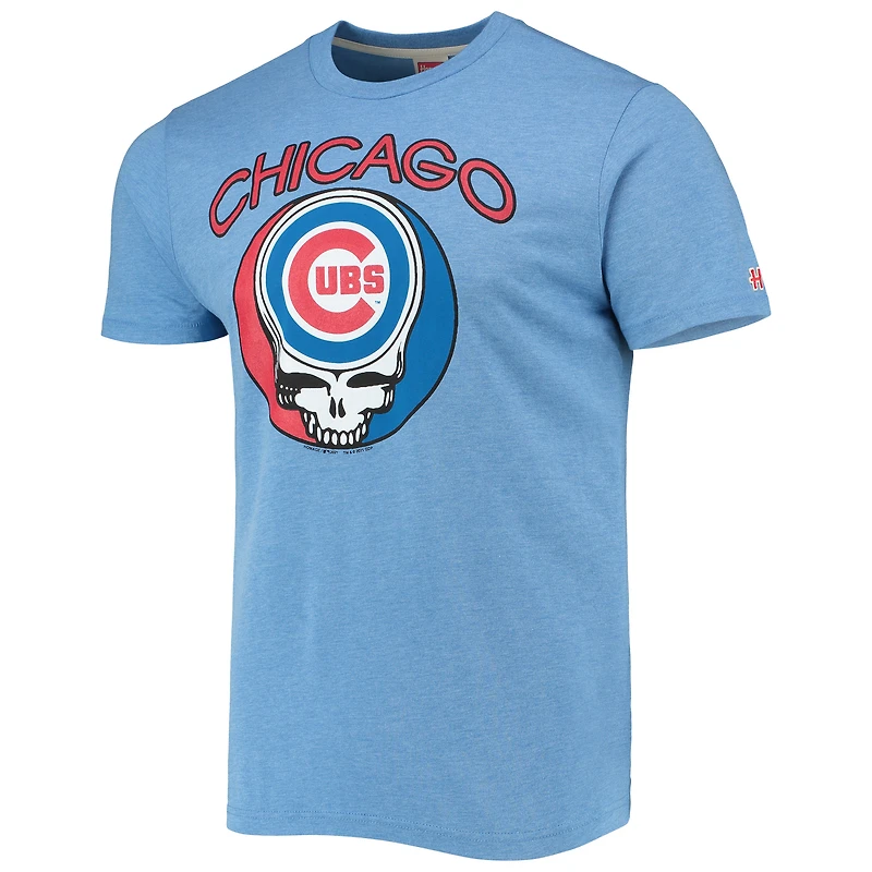 Men's Homage Royal Chicago Cubs Grateful Dead Tri-Blend T-Shirt