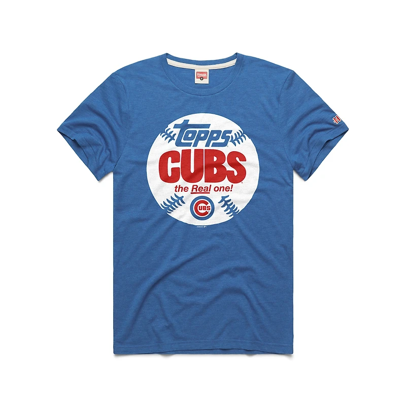 T-shirt homme Homage Royal Chicago Cubs MLB x Topps Baseball The Real One en mélange de trois matières