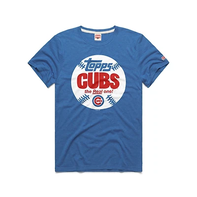 Men's Homage Royal Chicago Cubs MLB x Topps Baseball The Real One Tri-Blend T-Shirt