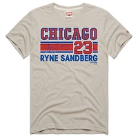 Men's Homage Ryne Sandberg Stone Chicago Cubs Signature Name & Number Tri-Blend T-Shirt