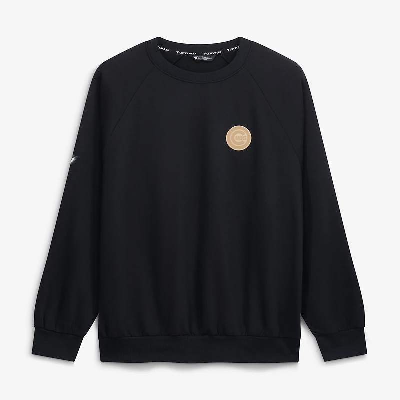 Men's Levelwear Black Chicago Cubs Connect Logo Sweatshirt