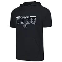 Men's Levelwear Black Chicago Cubs Phase Vanguard Hoodie T-Shirt