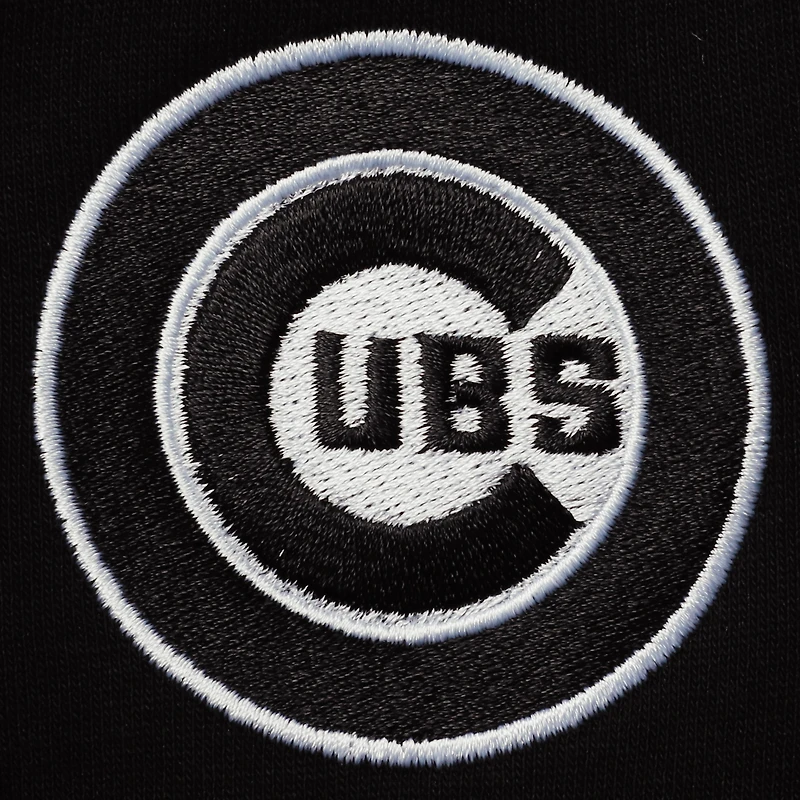 Men's Levelwear Black Chicago Cubs Recruit Short Sleeve Full-Zip Hoodie Jacket