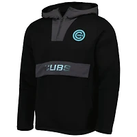 Men's Levelwear Black Chicago Cubs Ruckus Quarter-Zip Hoodie