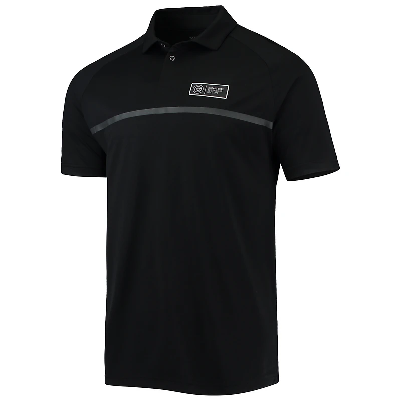 Men's Levelwear Black Chicago Cubs Sector Raglan Polo