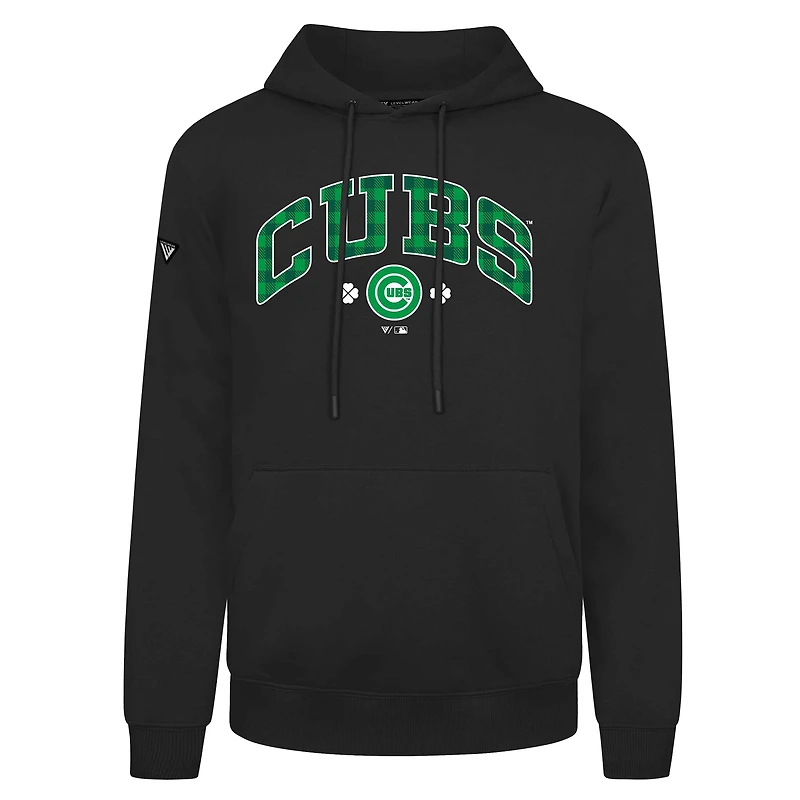 Sweat à capuche noir carreaux Podium de la Saint-Patrick des Chicago Cubs pour hommes Levelwear