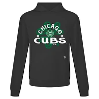 Men's Levelwear Black Chicago Cubs St. Patrick's Day Relay Shamrock Pullover Hoodie