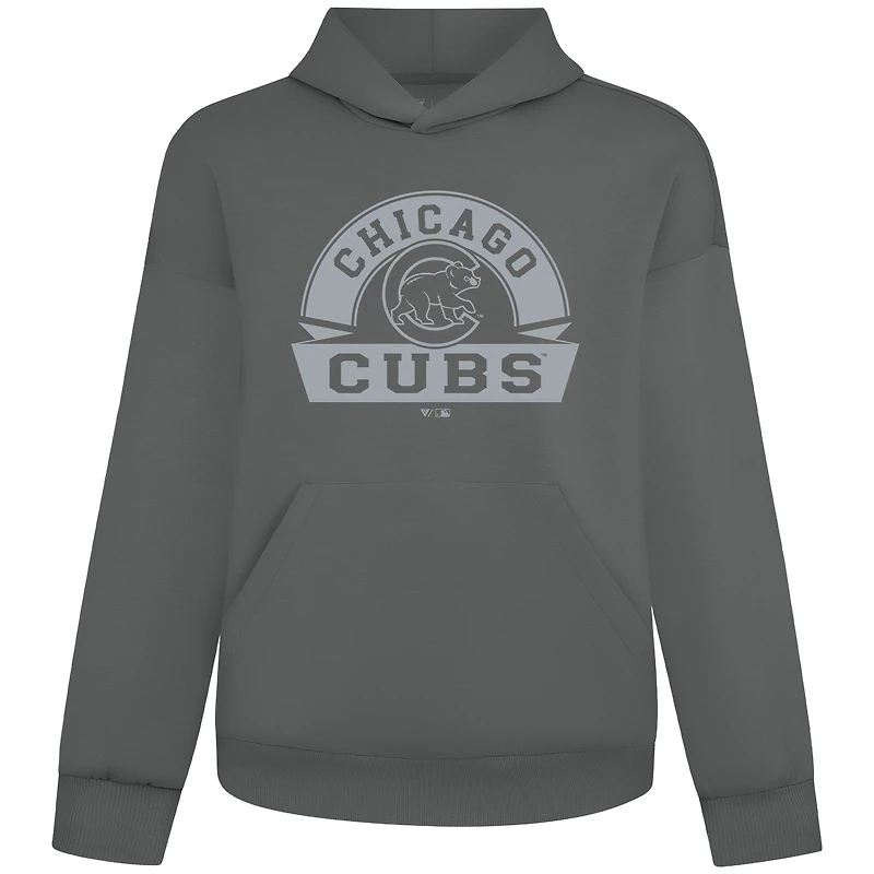 Sweat à capuche gris Luxe Signature Banner Arch pour homme des Chicago Cubs de Levelwear