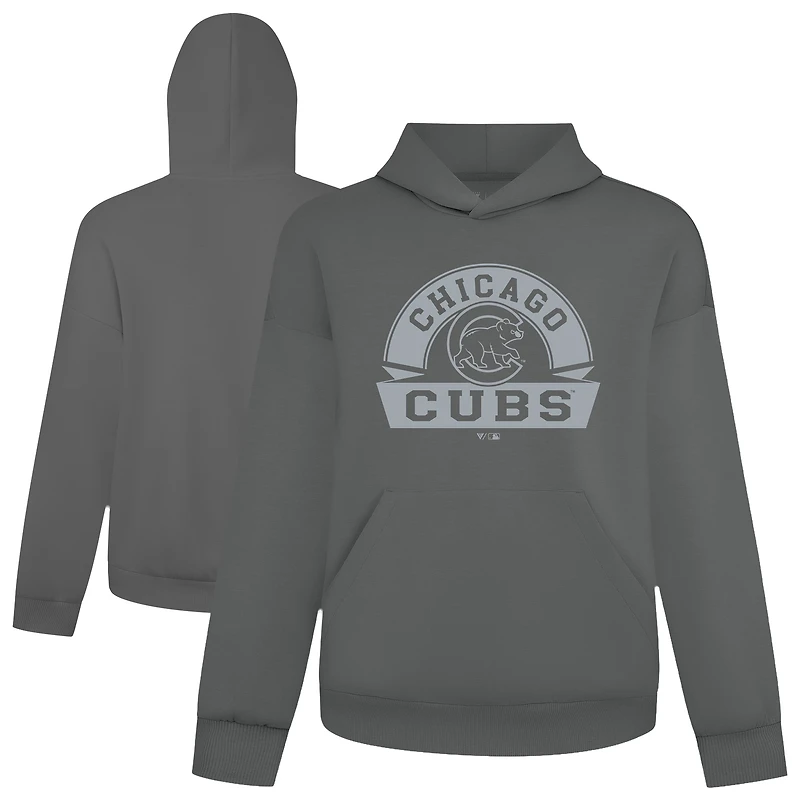 Sweat à capuche gris Luxe Signature Banner Arch pour homme des Chicago Cubs de Levelwear