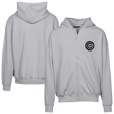 Men's Levelwear  Gray Chicago Cubs Oversized Uphill Digital Camo Full-Zip Hoodie