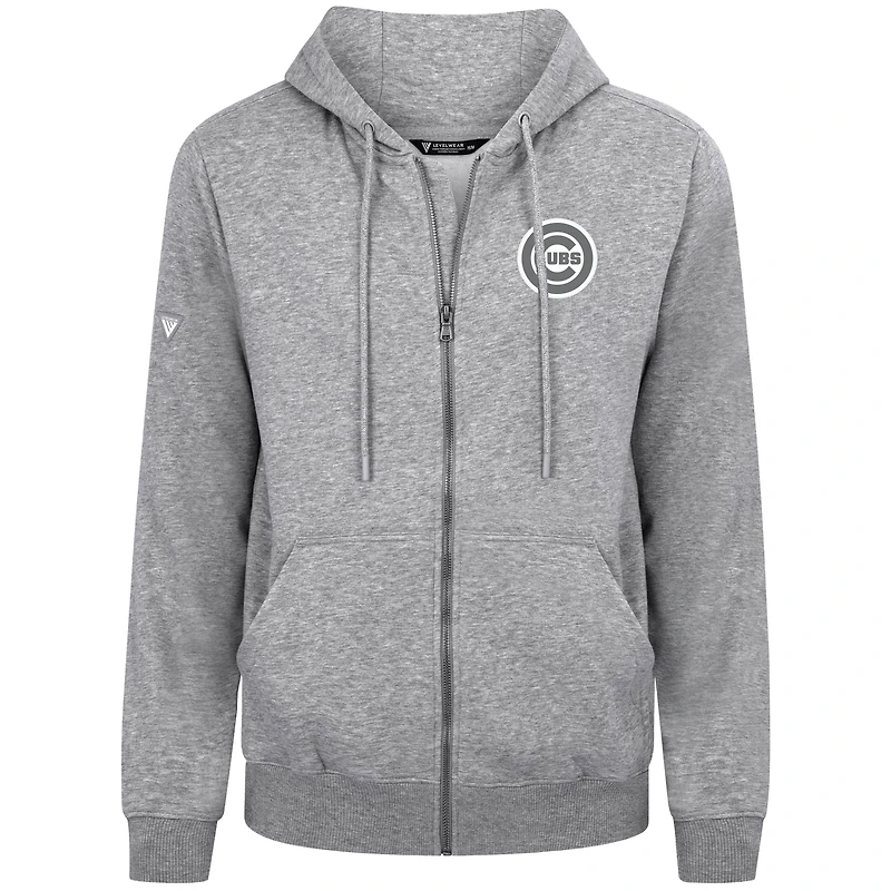Sweat à capuche zippé gris pour homme Podium Banner Arch des Chicago Cubs de Levelwear
