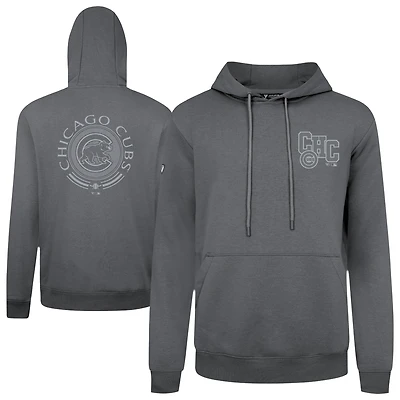 Men's Levelwear Gray Chicago Cubs Podium Valiant Pullover Hoodie