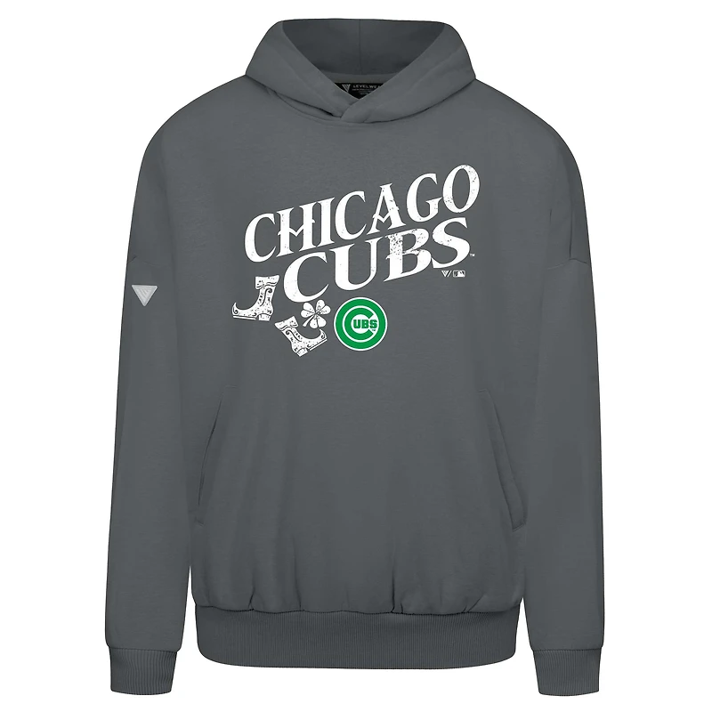 Men's Levelwear  Gray Chicago Cubs St. Patrick's Day Pullover Hoodie