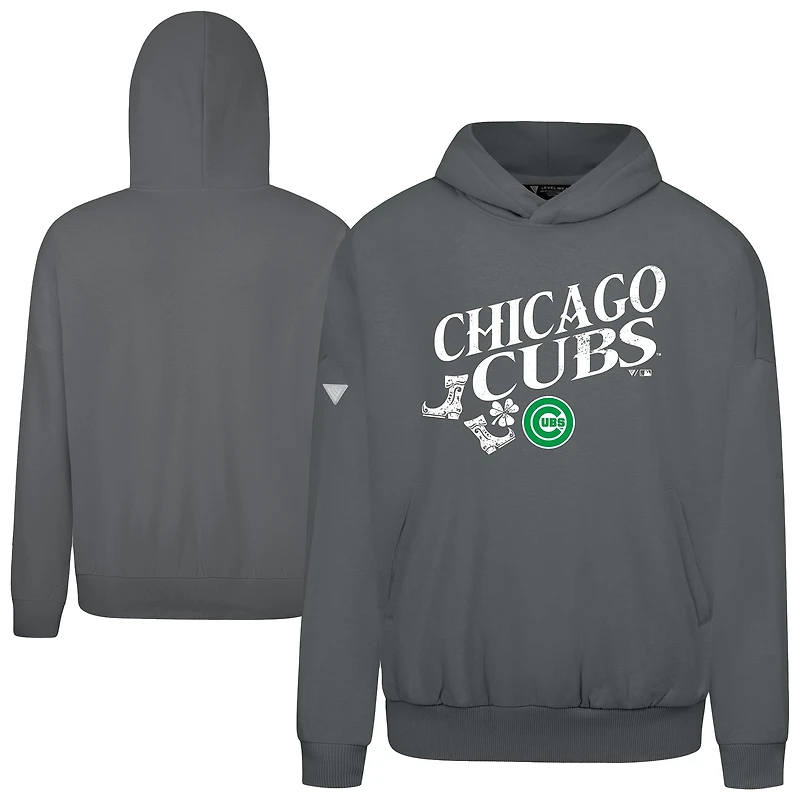 Men's Levelwear  Gray Chicago Cubs St. Patrick's Day Pullover Hoodie