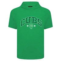 Sweat à capuche manches courtes et carreaux pour homme avec motif de phase la Saint-Patrick des Chicago Cubs Levelwear