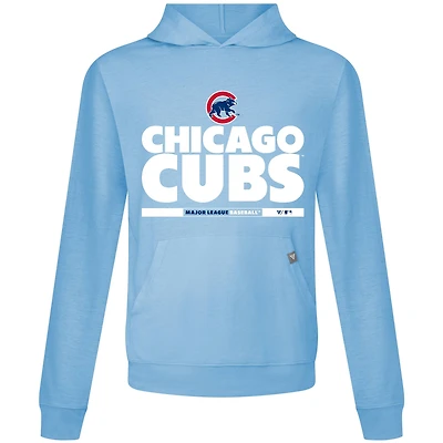 T-shirt à capuche manches longues Levelwear bleu clair Chicago Cubs Relay Center Stage pour homme