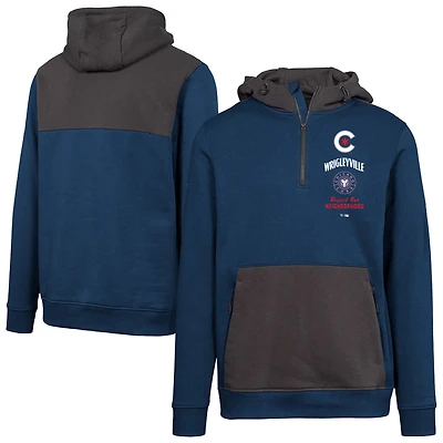 Sweat à capuche zippé quart de tour Chicago Cubs City Connect Chicane Baseline pour homme Levelwear, bleu marine