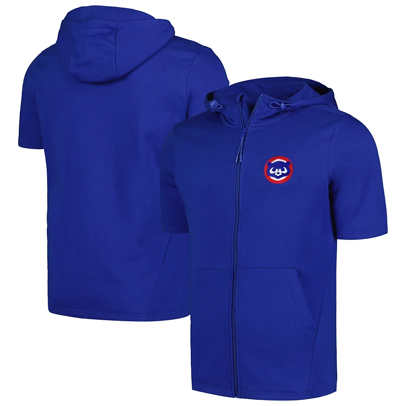 Levelwear pour hommes Royal Chicago Cubs Recruit Sweat à capuche entièrement zippé manches courtes