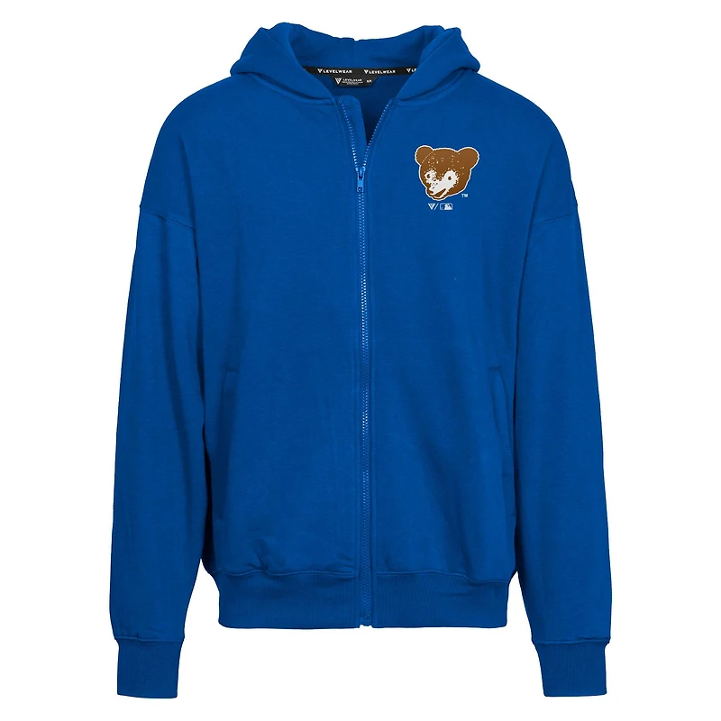 Men's Levelwear Royal Chicago Cubs Uphill City Core Logo Full-Zip Hoodie