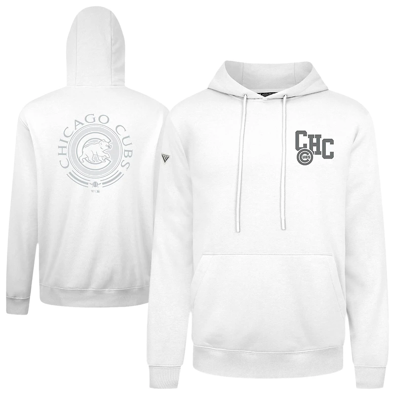Men's Levelwear White Chicago Cubs Podium Grain Pullover Hoodie