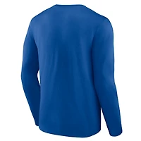 T-shirt à manches longues pour homme avec logo Chicago Cubs Heart & Soul, bleu royal, style athlétique