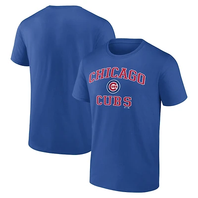 T-shirt homme logo athlétique bleu roi Chicago Cubs Heart and Soul