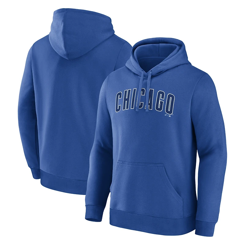 Men's Logo Athletic Royal Chicago Cubs Wordmark Hoodie