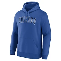 Sweat à capuche pour homme avec logo Chicago Cubs bleu roi, style athlétique
