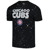 T-shirt Majestic Threads noir/blanc pour hommes, Chicago Cubs Splatter