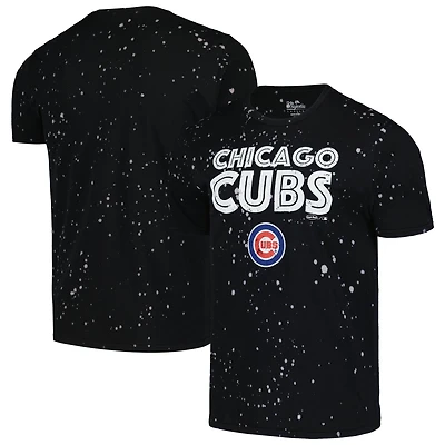 T-shirt Majestic Threads noir/blanc pour hommes, Chicago Cubs Splatter