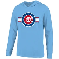 Sweat à capuche léger bleu clair Pete Crow-Armstrong pour homme Majestic Threads avec nom et numéro des Chicago Cubs