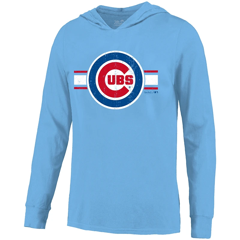 Men's Majestic Threads Pete Crow-Armstrong Light Blue Chicago Cubs Lightweight Name & Number Hoodie