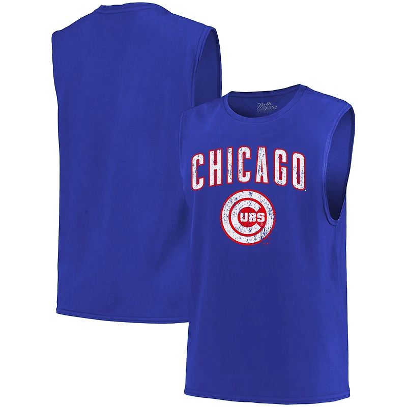 Débardeur musculaire doux Majestic Threads Royal Chicago Cubs pour hommes