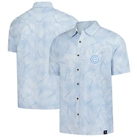 Men's Margaritaville Blue Chicago Cubs Linen Party Button-Up Shirt