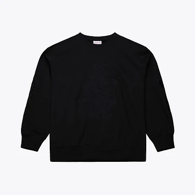Sweat-shirt à col rond en polaire Phantom noir des Chicago Cubs de Mitchell & Ness pour homme