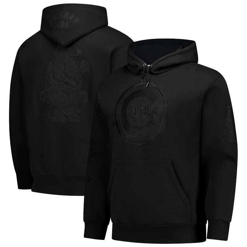 Men's Mitchell & Ness Black Chicago Cubs Phantom Fleece Hoodie