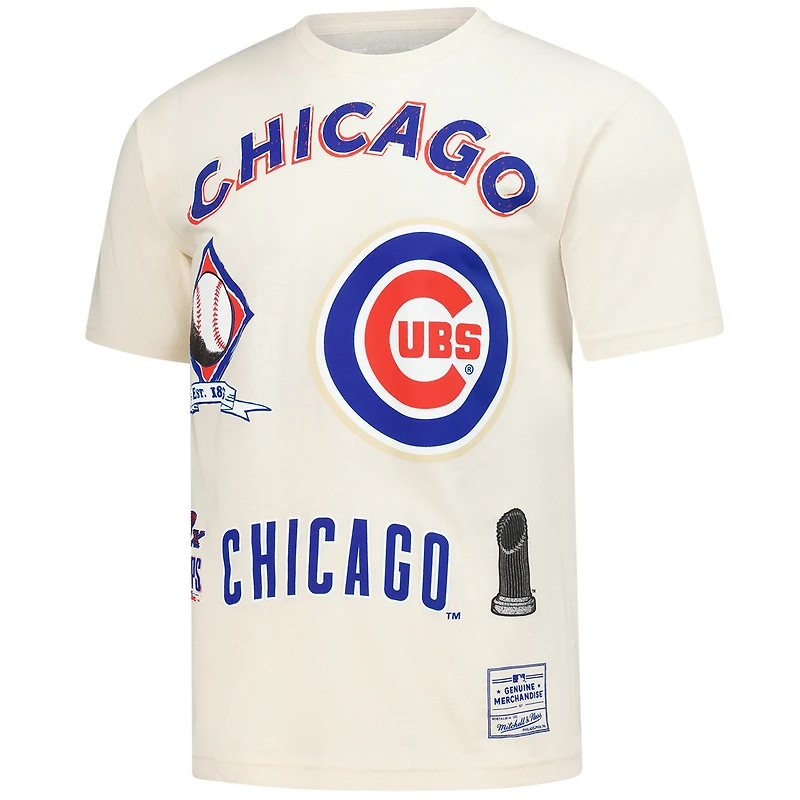 Men's Mitchell & Ness  Cream Chicago Cubs Legacy Defined T-Shirt