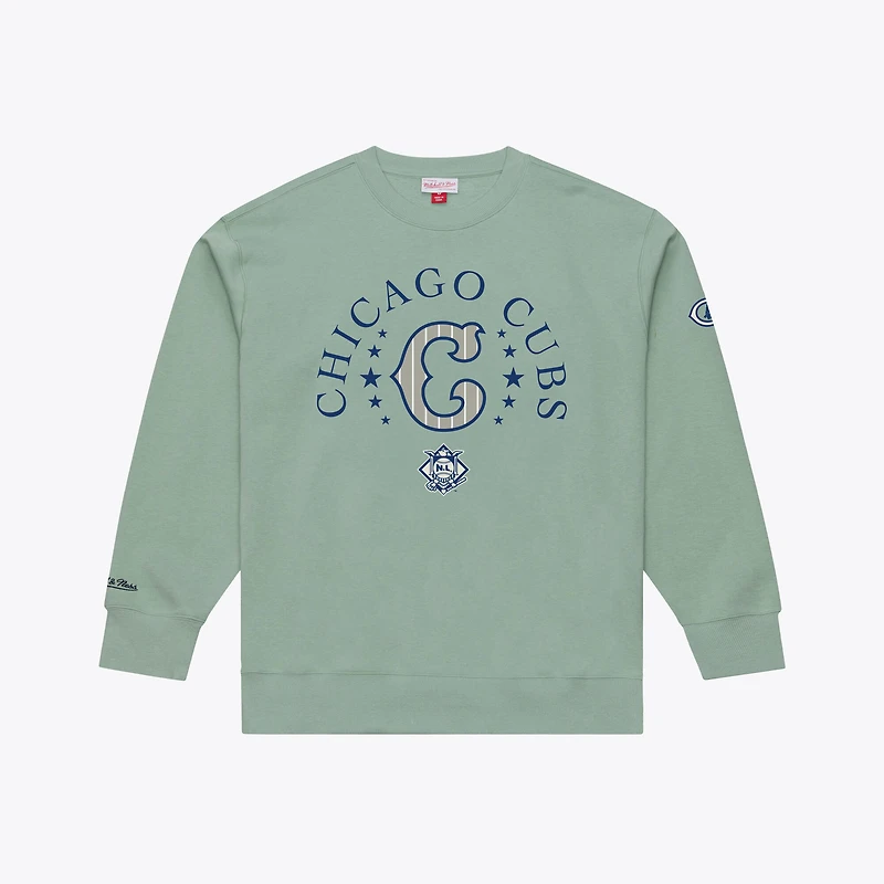 Men's Mitchell & Ness Green Chicago Cubs Yacht Rock Fleece Sweatshirt